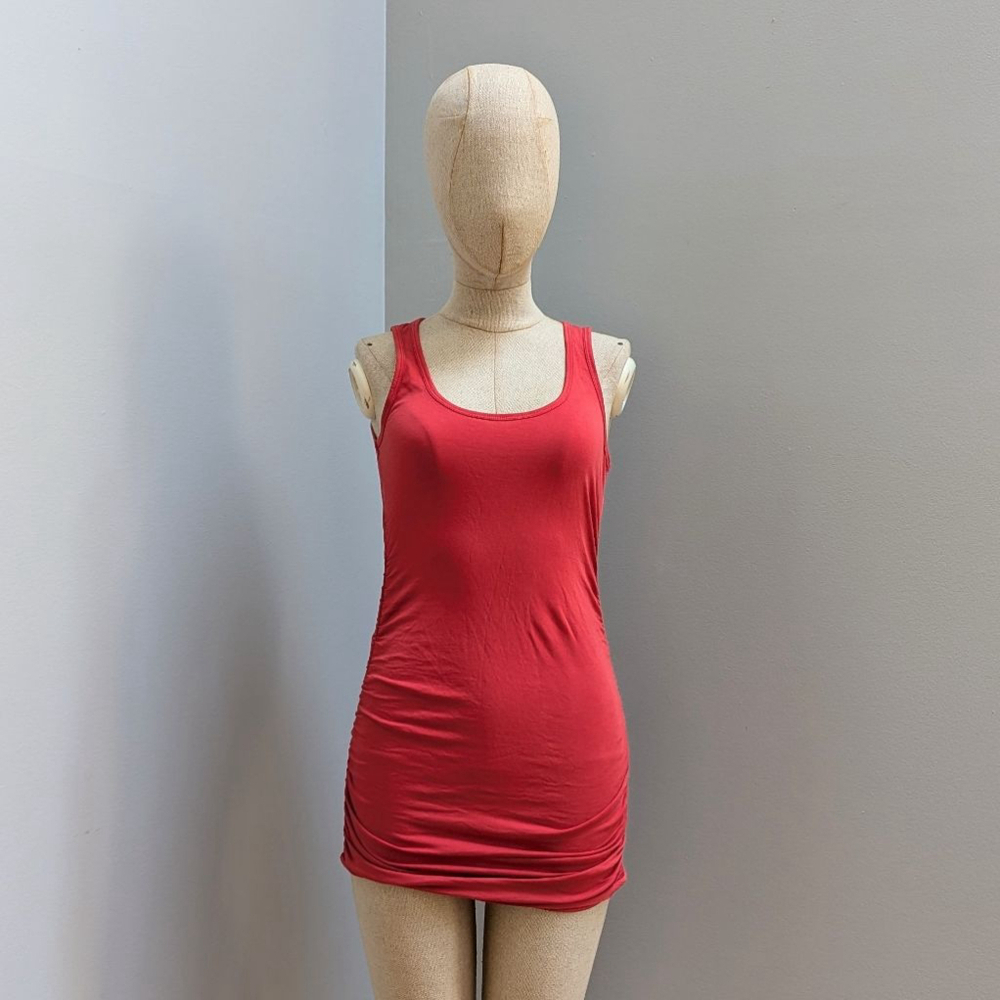 Sundance Side Ruched Red Tank Top XS